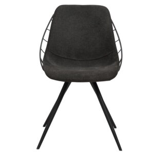 DAN-FORM Sway spisebordsstol - sort stof og sort stål