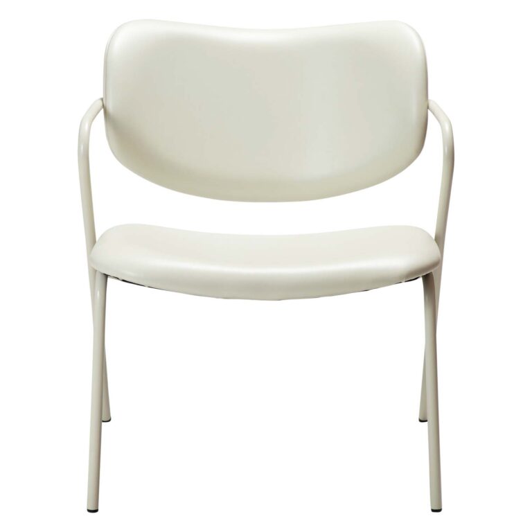 DAN-FORM Zed loungestol, m. armlæn - knoglehvid kunstlæder og knoglehvid stål