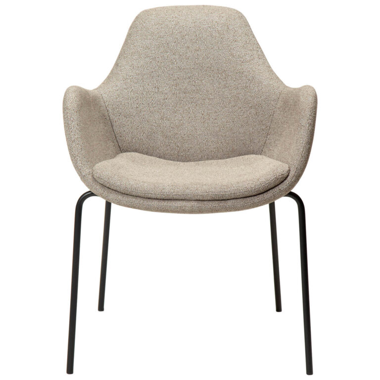 DAN-FORM Zimmer lænestol - brun bouclé stof og sort stål