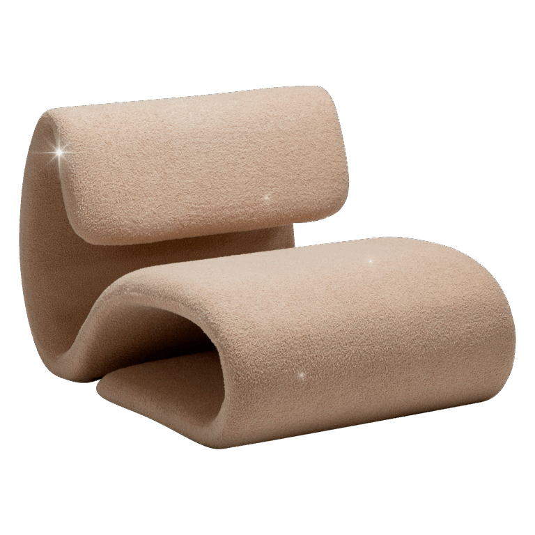 DANFORM Dubna loungestol - matteret mandel RPES boucléstof m. glimmer