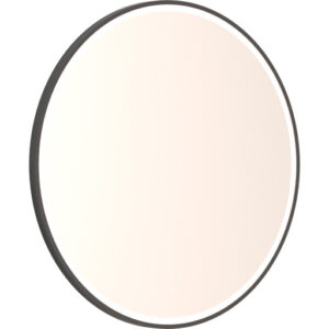 Dansani Mido+ Shine spejl med lys, dæmpbar, Ø75 cm, sort