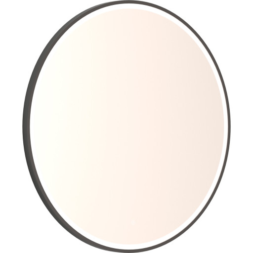 Dansani Mido+ Shine spejl med lys, dæmpbar, Ø75 cm, sort