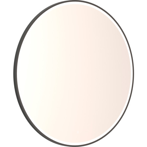 Dansani Mido+ Shine spejl med lys, dæmpbar, Ø90 cm, sort