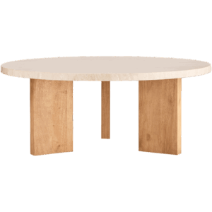 Decotique Eden Sofabord Ø90 Hvid Sten/Eg