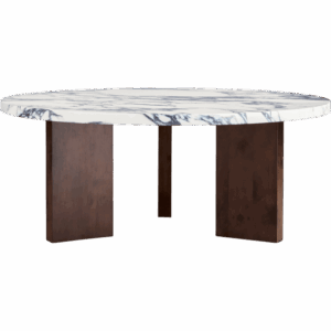 Decotique Eden Sofabord Ø90 Hvid Sten/Mørk Eg