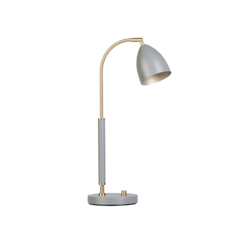 Deluxe Bordlampe Grå/Messing - Belid