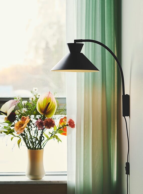 Dial væglampe, sort