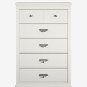 Dorel Home - Kommode med fem skuffer Bristol - Hvid - Kommoder - - Homeroom