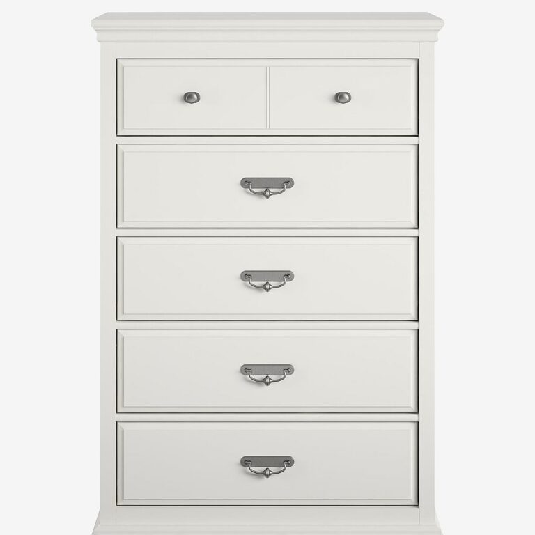 Dorel Home - Kommode med fem skuffer Bristol - Hvid - Kommoder - - Homeroom