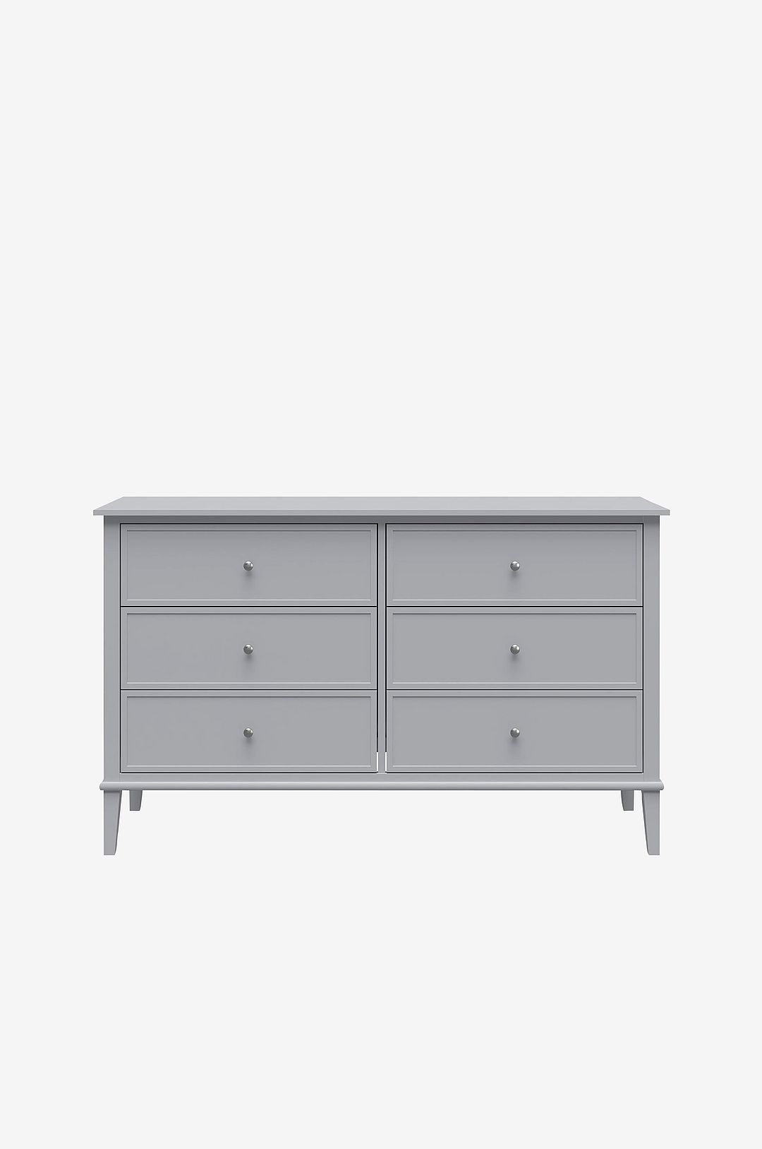 Dorel Home - Kommode med seks skuffer Franklin - Grå - Kommoder - - Homeroom