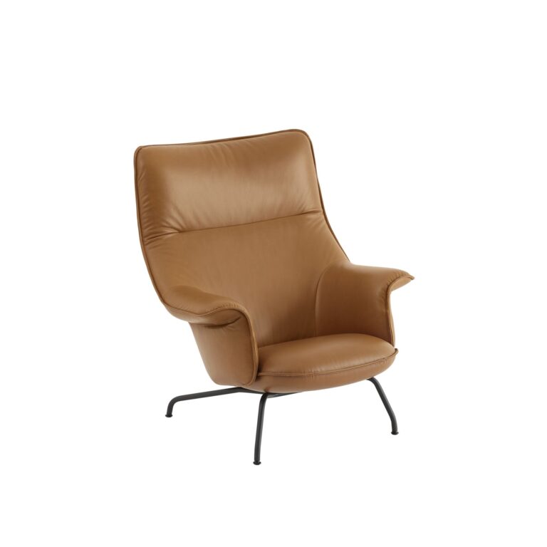 Doze Lænestol Læder Polstret Cognac/Anthracite Sort