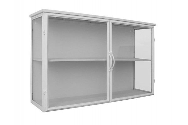 Dragør Væghængt Vitrineskab i Metal - 100x26,5x61 cm - Sort Hvid