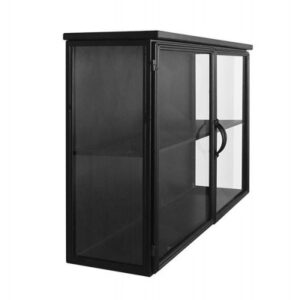 Dragør Væghængt Vitrineskab i Metal - 100x26,5x61 cm - Sort Sort