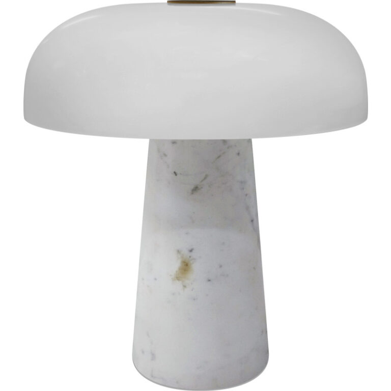 Dtfp Glossy genopladelig bordlampe, hvid marmor