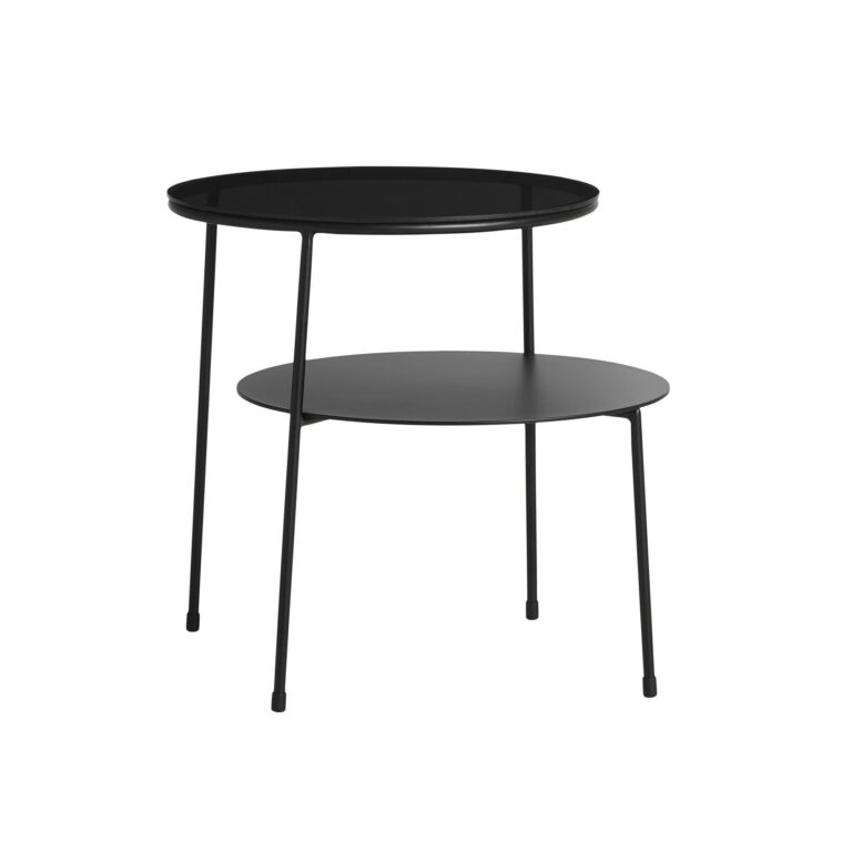 Duo Sofabord Sort/Mørkt Røget Glas