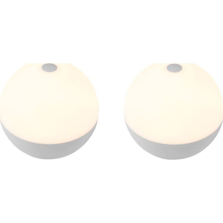 Dyberg Larsen Alba genopladelig bordlampe, hvid