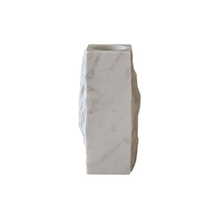 Edge Vase Small White Carrara