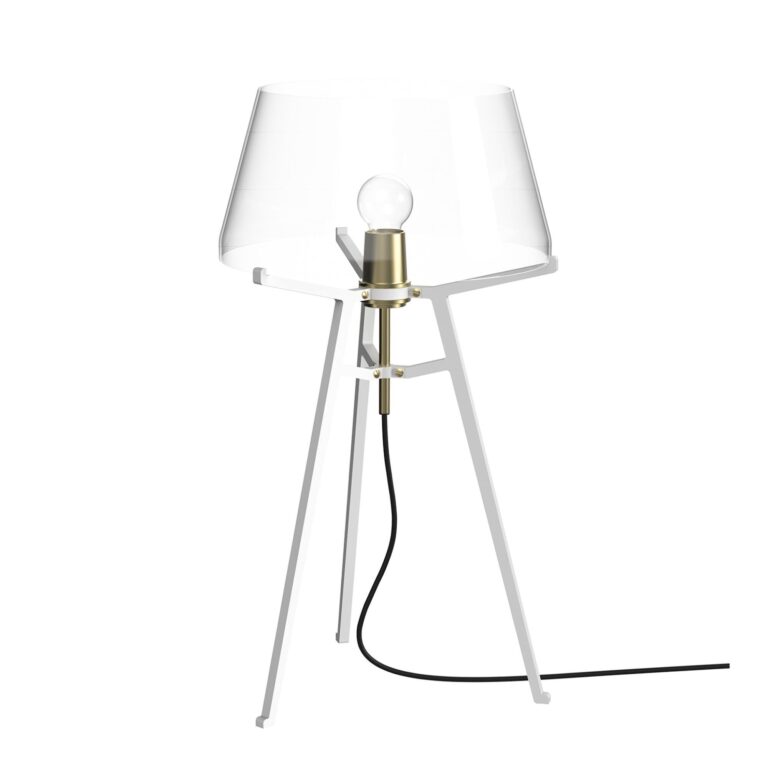 Ella Bordlampe Hvid/Transparent Glas