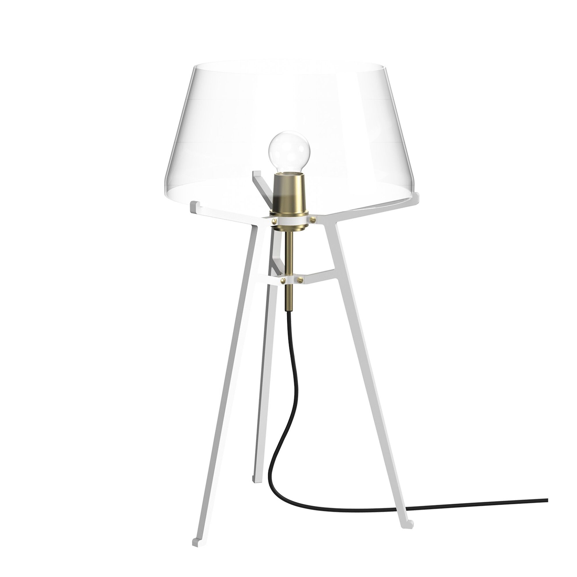 Ella Bordlampe Hvid/Transparent Glas