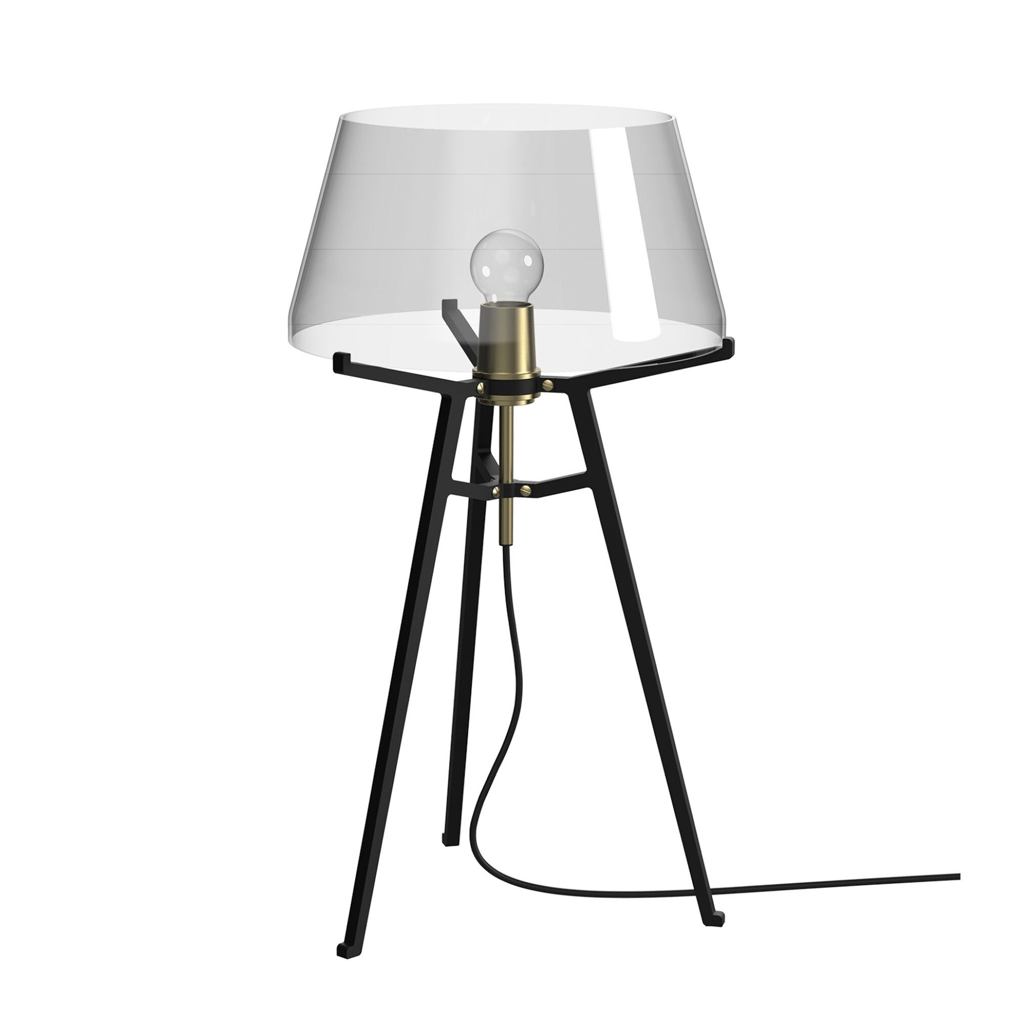 Ella Bordlampe Sort/Røget Glas