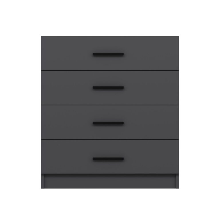 FUNZI LIVING kommode, m. 4 skuffer - antracitgrå melamin