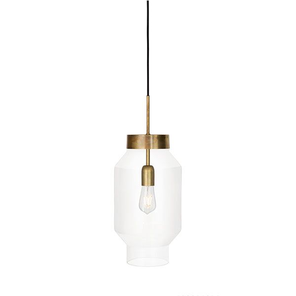 Fenomen Stor Pendel - Klart Glas & Messing