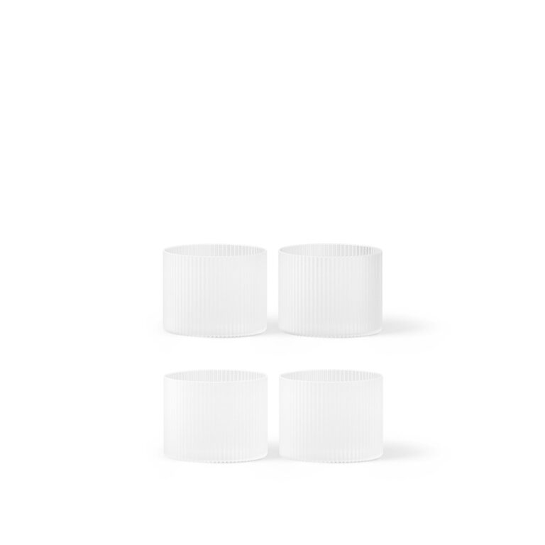 Ferm Living Ripple Glas Lav Sæt Af 4 Frostet