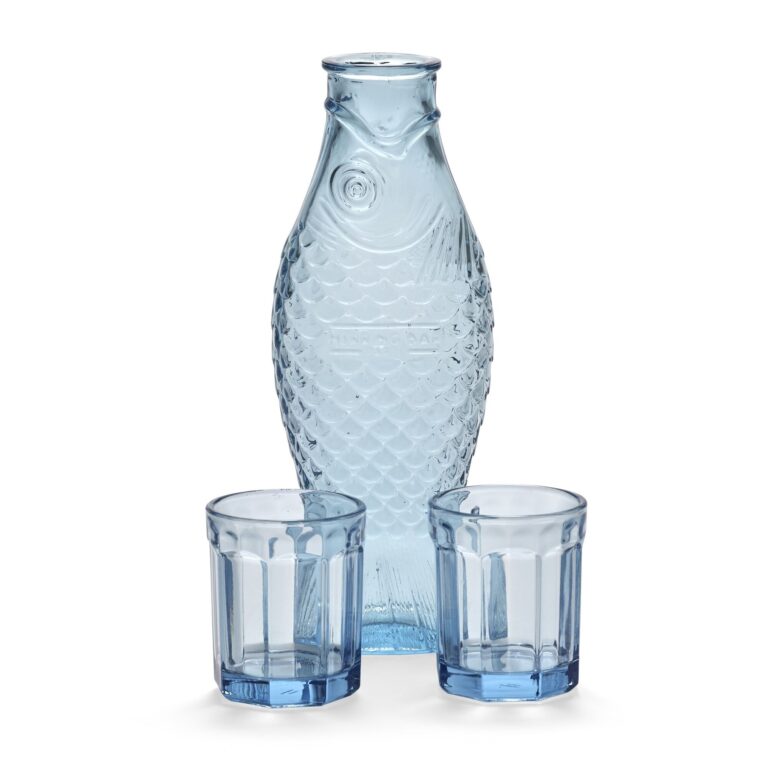 Fish & Fish Karaffel & 2 Glas M Blå