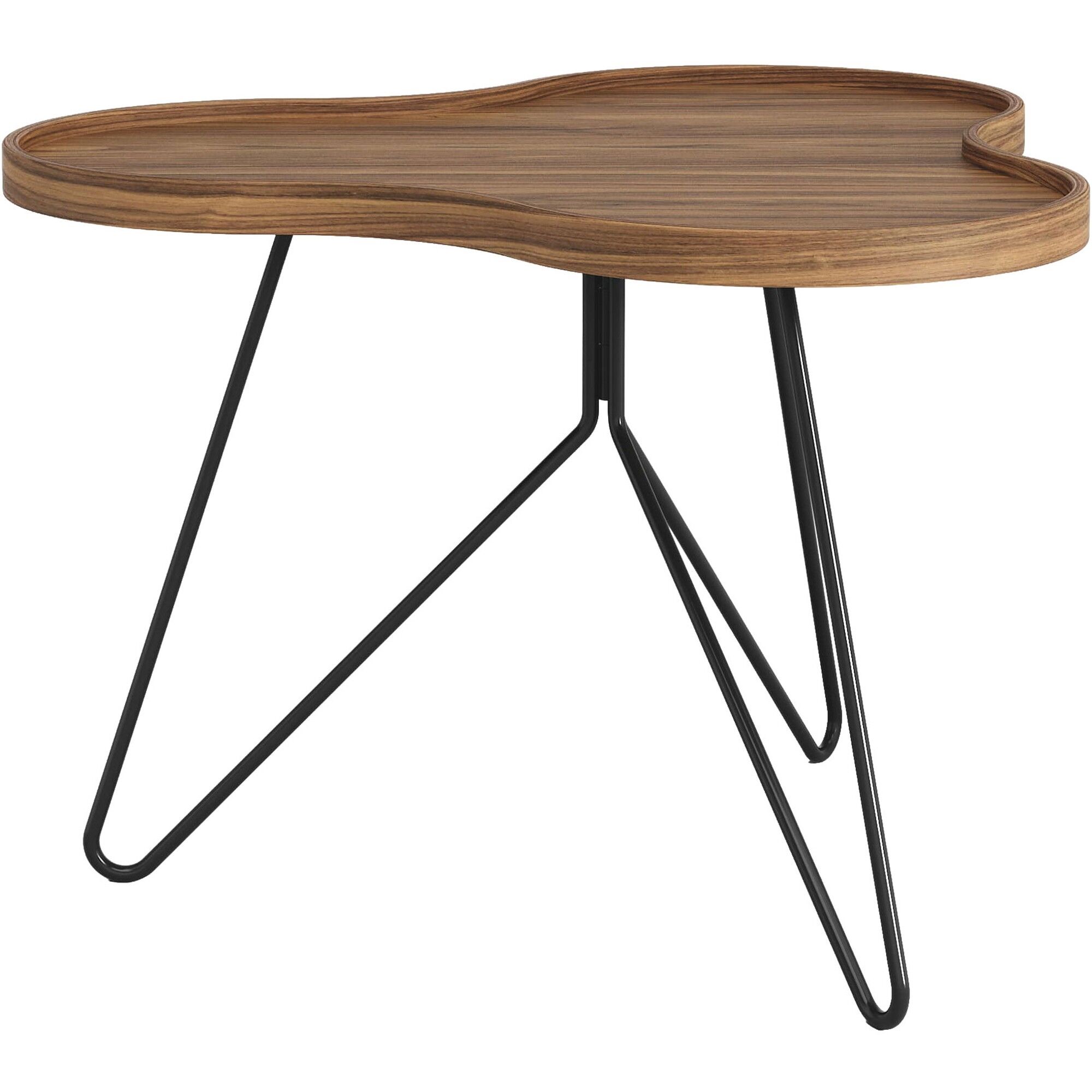 Flower Mono Sofabord 66x45 Sort/Valnød