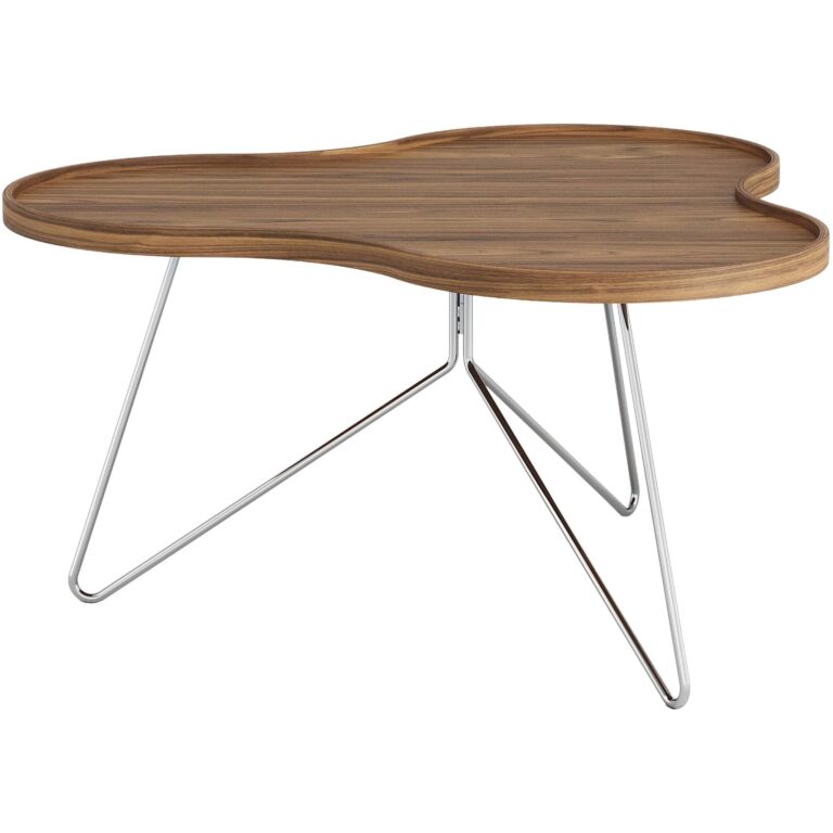 Flower Mono Sofabord 90x45 Krom/Valnød