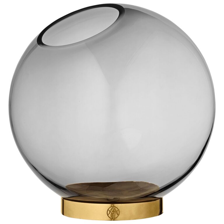 GLOBE Vase med Stand Sort/Guld Ø21 cm