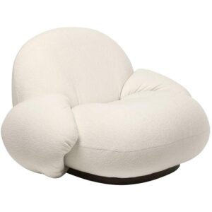 GUBI Pacha Lænestol med Armlæn og Swivel Harp 24/Sort