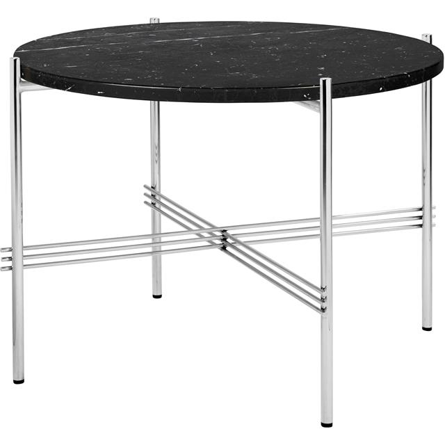 GUBI TS Sofabord Round Ø55 Poleret Stål/Black Marquina Marmor
