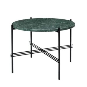 GUBI TS Sofabord Rundt Ø55 Sort/Grøn Guatemala Marmor