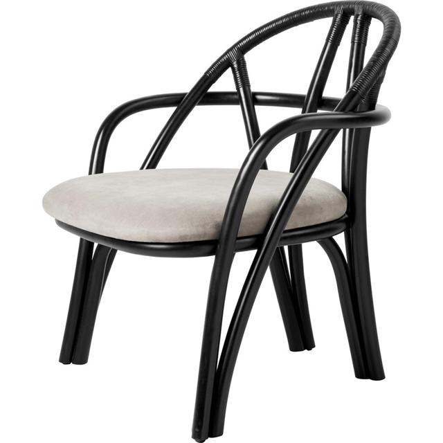 Gubi Bistra Lænestol Ebony Painted Rattan/Fustagno Limonta 001