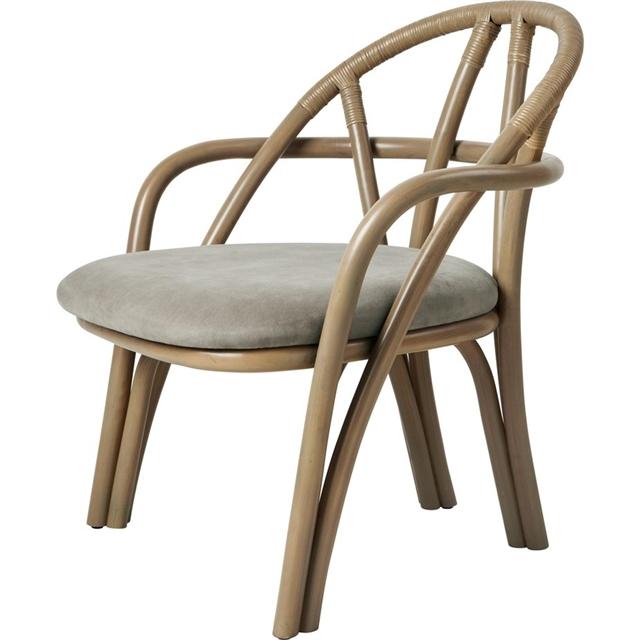 Gubi Bistra Lænestol Olive Stained Rattan/Fustagno Limonta 003