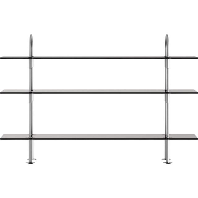 Gubi Keen 160 Reolsystem 3 Hylder Rustfri Stål/Røget Glas
