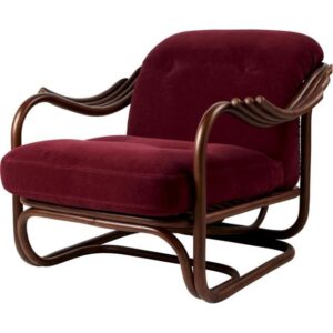 Gubi Poltrone Tria Lænestol Mørk Rattan/Fuestagno Limonta 006