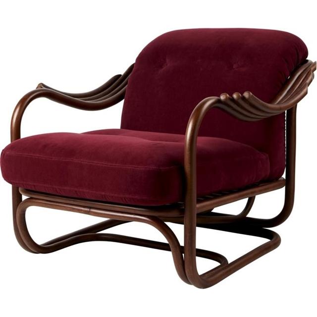 Gubi Poltrone Tria Lænestol Mørk Rattan/Fuestagno Limonta 006