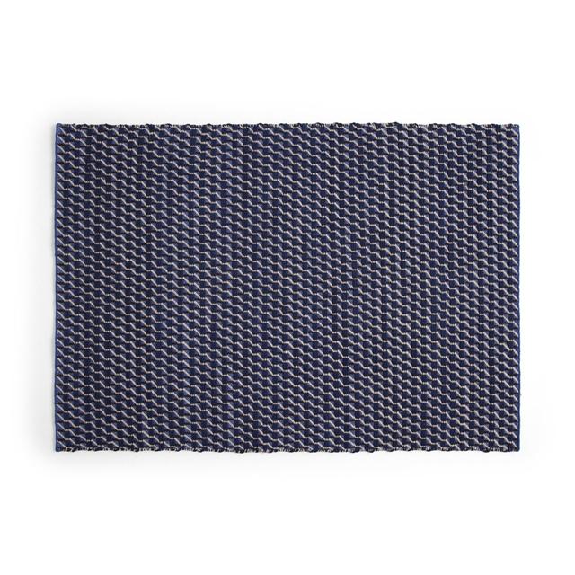 HAY Channel Gulvtæppe 140x200 Blå/Hvid