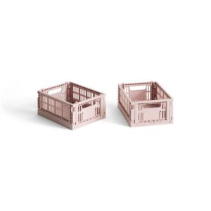 HAY Colour Crate Opbevaringskasse Mini Sæt af 2 Blush