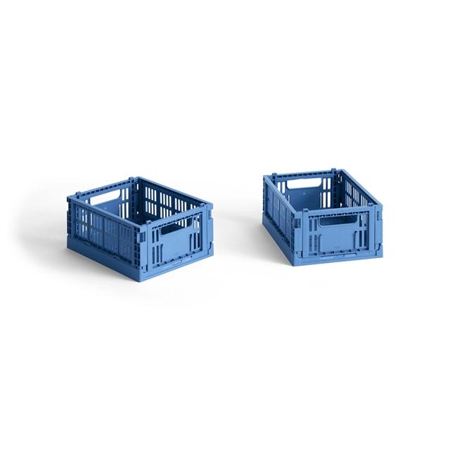HAY Colour Crate Opbevaringskasse Mini Sæt af 2 Electric Blue