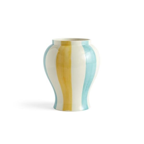 HAY Sobremesa Stripe Vase Stor Grøn/Gul