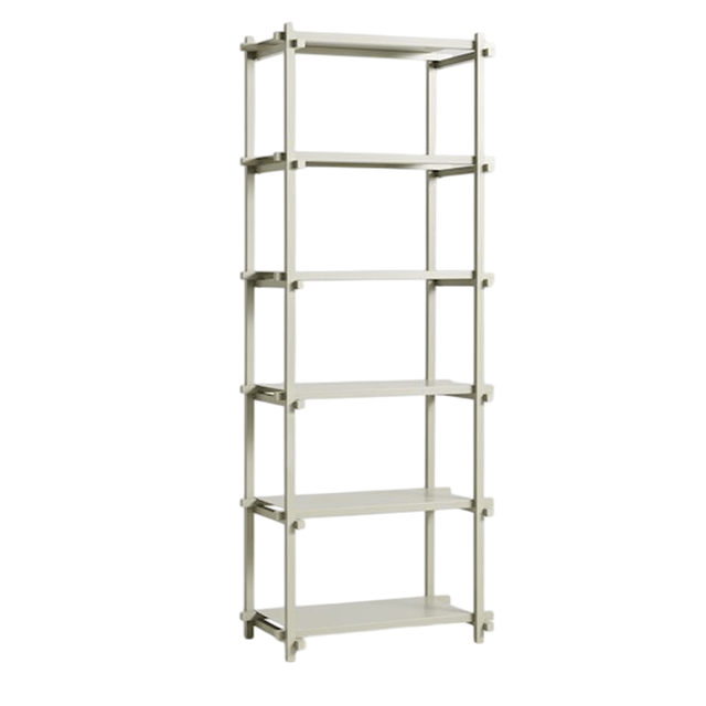 HAY Woody Shelving 2.0 Reol Høj Smokey Grey/Stål