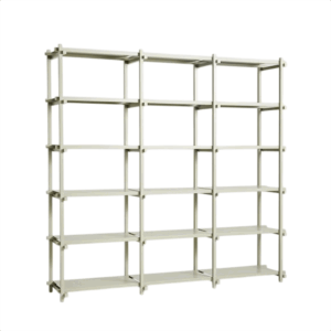 HAY Woody Shelving 2.0 Reol Stor Smokey Grey/Stål