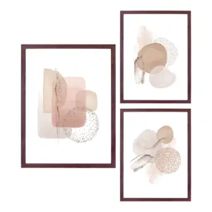 HOUSE NORDIC Aspen rammesæt, rektangulær - glas og mørkebrun MDF (sæt af 3)