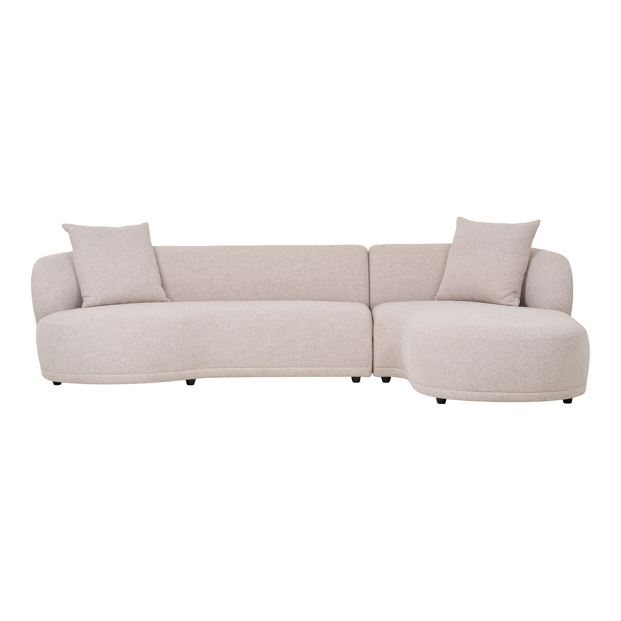 HOUSE NORDIC Kingston sofa, m. højre chaiselong og 2 puder - natur polyester/aktryl
