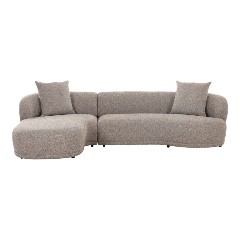 HOUSE NORDIC Kingston sofa, m. venstre chaiselong og 2 puder - brun polyester