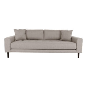 HOUSE NORDIC Lido 3 pers. sofa, m. 2 puder - stone polyester og sort træ
