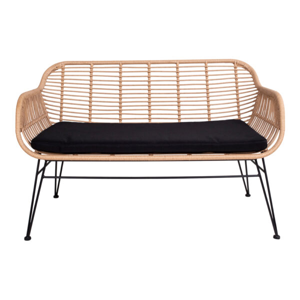 HOUSE NORDIC Trieste havesofa, m. hynde - natur polyrattan og metal